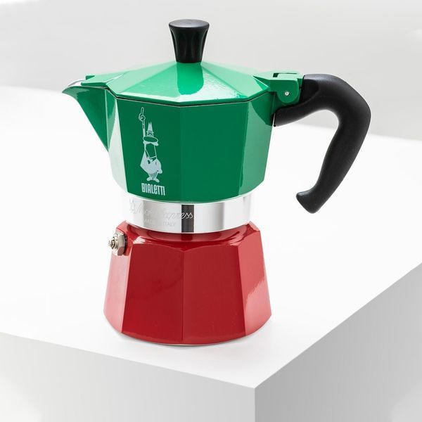 Гейзерна кавоварка Bialetti Moka Express на 3 чашки 130 мл червоно-зелена 0000001009 фото