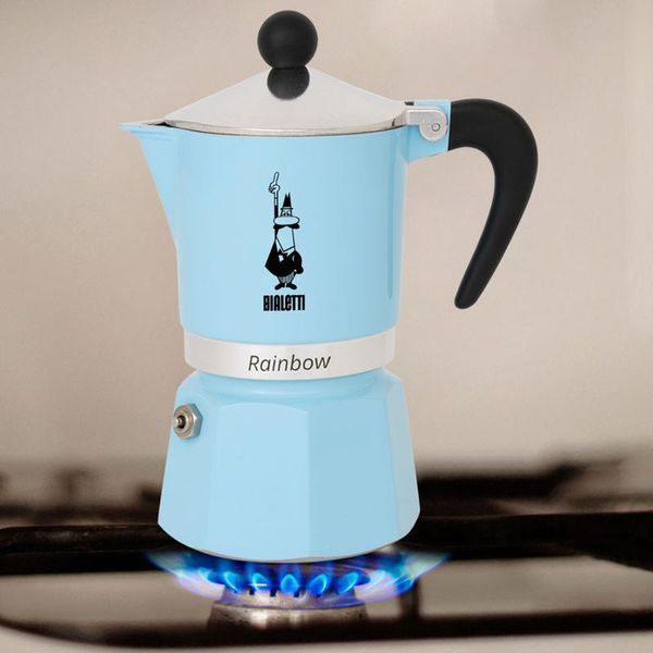 Гейзерна кавоварка Bialetti Rainbow на 3 чашки (блакитна) 0000001013 фото