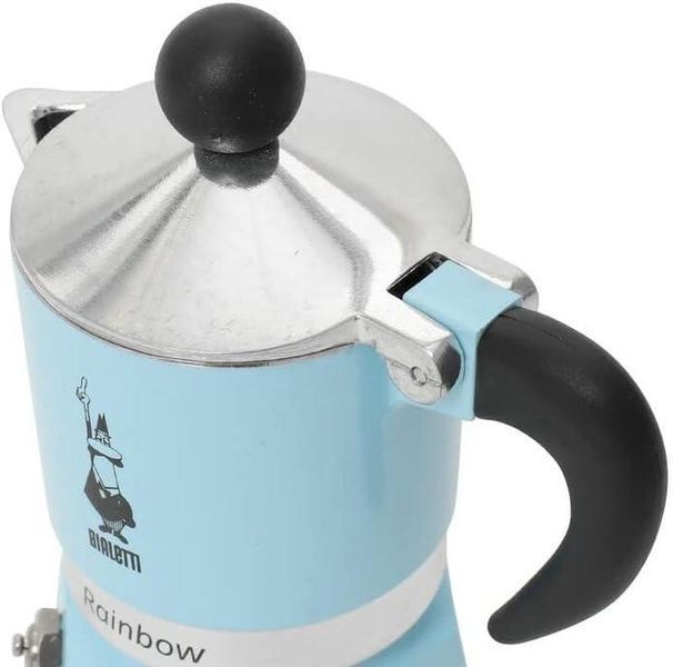 Гейзерна кавоварка Bialetti Rainbow на 3 чашки (блакитна) 0000001013 фото