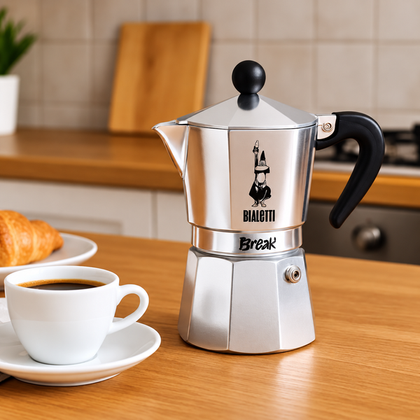 Гейзерна кавоварка Bialetti Break на 3 чашки (колір сталь) 0000001014 фото