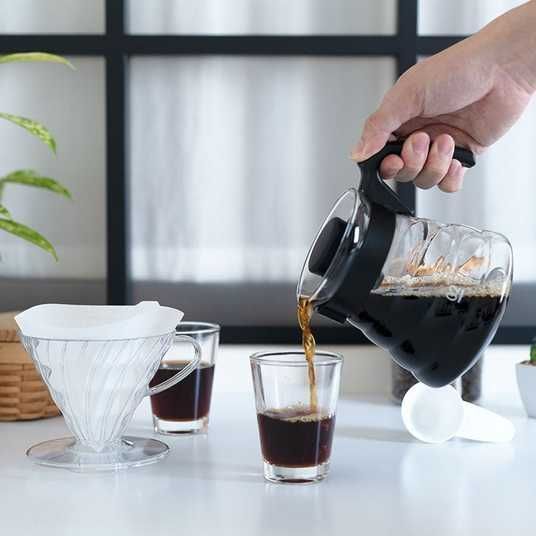 Набір HARIO V60 CRAFT, графин 600 мл, пластиковий пуровер 02, мірна ложка, 40 фільтрів VCND-02B-EX 0000001035 фото